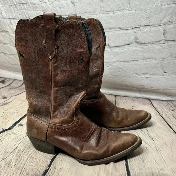 Justin Buck 13" Leather Cowboy Boots for Men size 10 - Picture 1 of 12